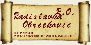 Radislavka Obretković vizit kartica
